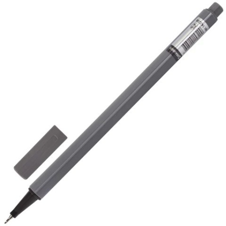 Ручка капиллярная Brauberg "Aero", серая 0,4мм, трехгранный корпус