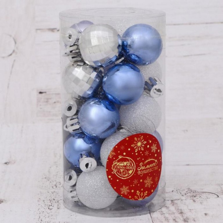 Набор шаров  цвет ассорти 30 мм 20 шт "Метелица"