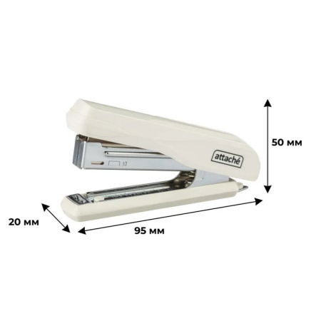 Степлер № 10 до 20л Attache белый с антистеплером