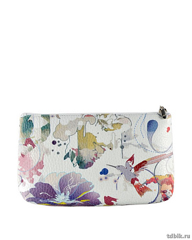 Косметичка D.Morelli "Эльза" нат.кожа, принт колибри
