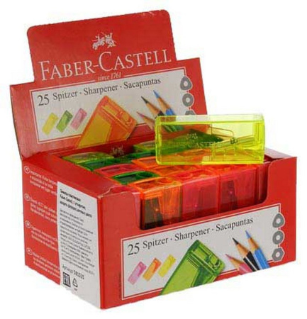 Точилка с контейнером Faber-Castell неоновые цвета, ассорти