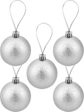 Набор шаров  цвет серебро  60 мм 20 шт+ верхушка 1шт