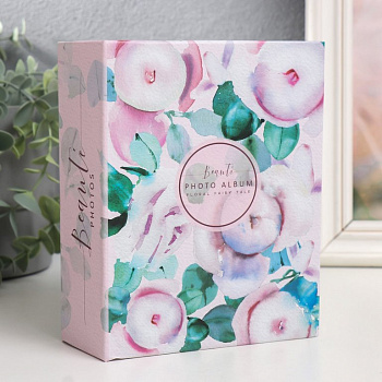 Фотоальбом 100 фото 10*15см "flora art. Пионы" 16,5*13*5 см