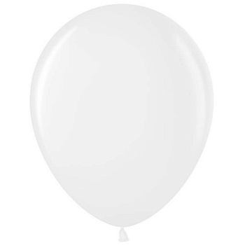 Шар воздушный 12 дюймов (30см)  без рисунка белые пастельные