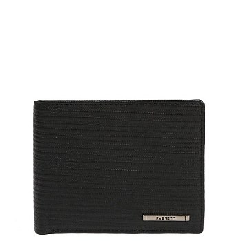 Портмоне FABRETTI мужское, нат. кожа, 11,5*9,5*2,5 см, черный