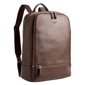Рюкзак молодежный мужской  Dr.Koffer натуральная кожа 39*29*14см, темно-коричневый