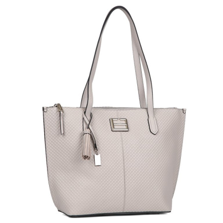 Сумка женская FABRETTI 42х29х13 см, нат. кожа, серый