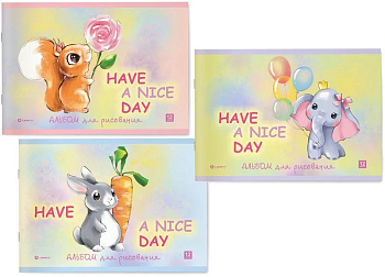 Альбом для рисования А5 12л. на скрепке "Малыши" Lamark