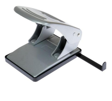 Дырокол до 40л метал. Lаmark "Mettallic", с линейкой цв. серый