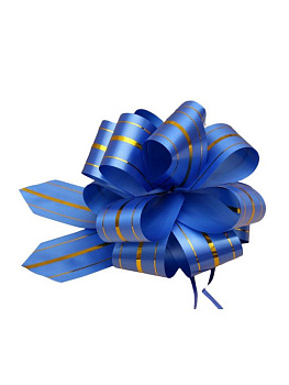 Бант Шар 50мм синий (золотые полосы)