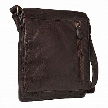 Сумка мужская Dr.Koffer 27*23*4см, нат. кожа, на плечевом ремне, коричневая
