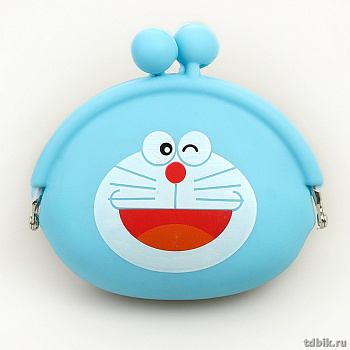 Кошелек детский силикон "Котенок" голубой