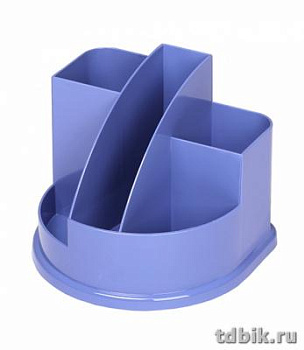 Подставка наст д/канц. принадлеж. Стамм "Авангард" 5 отд. голубая (пластик)