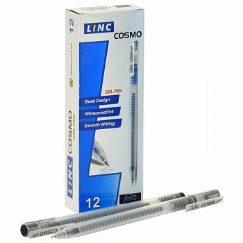 Ручка гелевая Linc Cosmo 0,5мм черная (стерж. 130мм, линия 0,3мм) игольч.