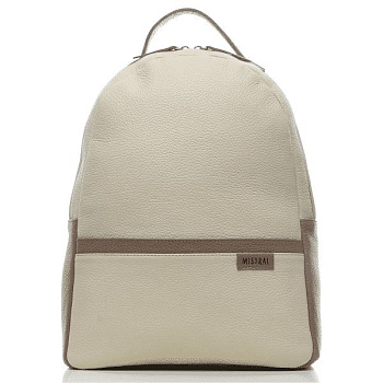 Рюкзак женский Mistral 32*25*12 см, цвет беж, нат. кожа