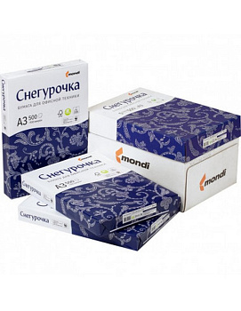 Бумага офисная Снегурочка А3, 80 г/м2, 146% CIE 96% ISO,толщ.106мкм,непрозр.91%, 500 л/пач.