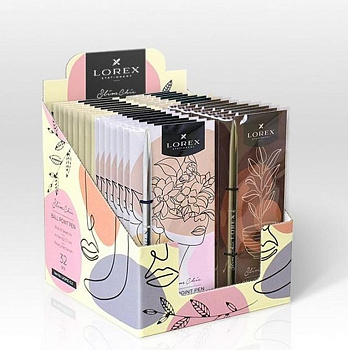 Ручка шариковая Lorex "Contour love" метал. корпус, синяя, 0,7мм (стерж.116мм)