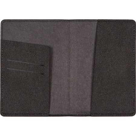 Обложка для паспорта Casual кожзам, черная 10*14 см