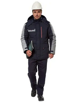 Спецодежда Куртка "Челленджер" зимняя, р-р 52-54/5-6, цвет синий/св. серый