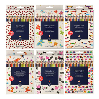 Набор карандашей  36 цв. трехгранные Bruno Visconti "Happycolor"