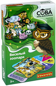 Игра настольная  Викторина .3+ "Веселый Зоопарк" Умная Сова Bondibon