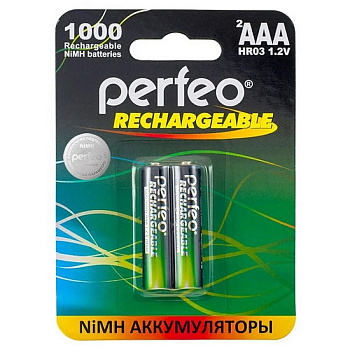 Аккумулятор HR03 AAA PerFeo 1000 m/h BL2