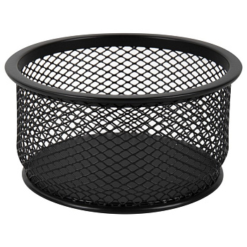 Подставка для скрепок металлическая, 95*95*50 мм  Brauberg "Germanium" черная