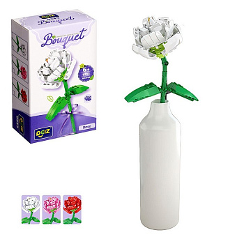 Конструктор пластиковый 80 дет. "Букет Роза"