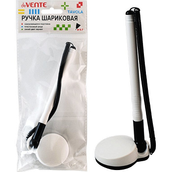 Ручка шариковая настольная белый корпус deVENTE 0,7мм синяя (стерж. 128мм, линия 0,3мм)