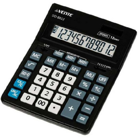 Калькулятор наст. deVENTE DD-8812 (12 разр., 2 питания 155x205x35 мм)