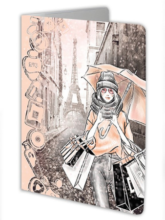 Обложка для паспорта MILAND "Art Print Paris" ПВХ slim