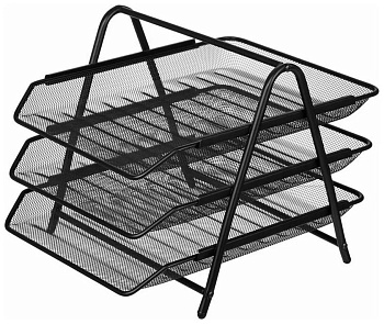 Лоток горизонтальный металл. тройной черный Attache