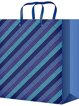 Пакет бумажный 22*31см ламинированный "Синяя плетёнка"