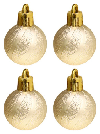 Набор шаров  цвет золото  30 мм 64 шт "Волшебство" (ассорти)