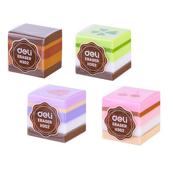 Ластик Deli 35*35*35мм ассорти