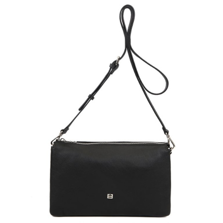 Сумка женская FABRETTI 30х18х11 см, нат. кожа, черный
