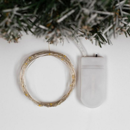 Гирлянда комнатная Нить  "Роса"  2м, 20 теплых ламп, на батарейках (от 0 до +35 °С)