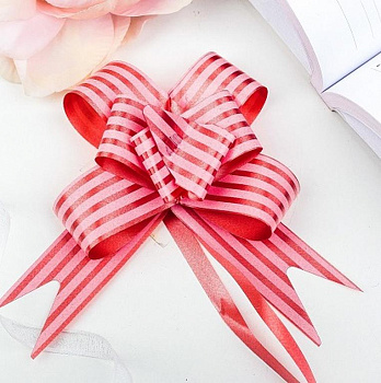 Бант Бабочка 30мм красный (линии)