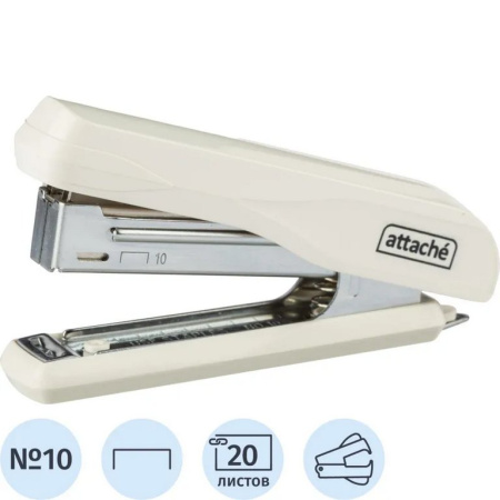 Степлер № 10 до 20л Attache белый с антистеплером
