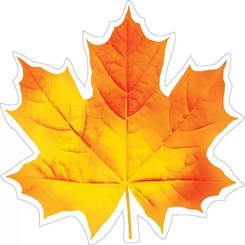 Наклейка оформительская на скотче осенняя 150*150мм "Кленовый лист" оранжевый