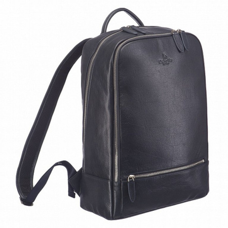 Рюкзак женский Dr.Koffer 28x38x11 см, нат.кожа, синий