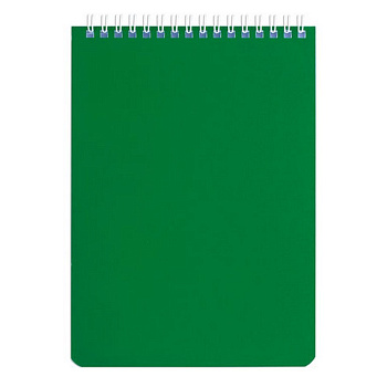 Блокнот А5  60л., 148*210 мм, на гребне BRAUBERG "Зеленый" клетка