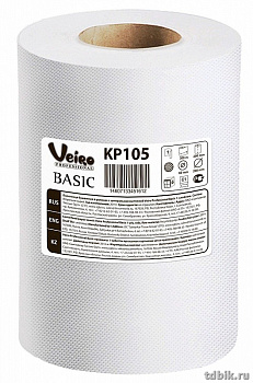 Полотенце бумажное для диспенсера в рулоне VEIRO (M2) с центр. вытяжкой, 1сл., 300м, ш 20 см., белое