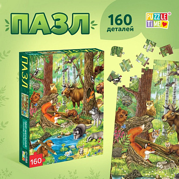 Пазлы  160 дет. "Лесные жители" Puzzle Time