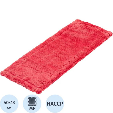 Моп для швабры (микрофибра) 40*13 см, уши/карманы цв. красный