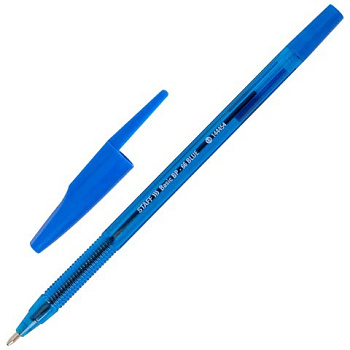 Ручка шариковая STAFF "Basic BP-66 Blue" 1 мм синяя (линия 0,5мм)