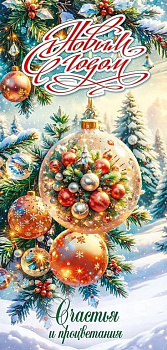 Открытка  НГ евроформат "С Новым Годом!" без текста