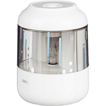 Точилка электрическая Deli 1 отверстие, белая,  на батарейках (в комплект не входят)