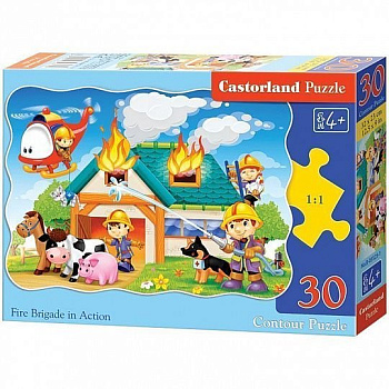 Пазлы MIDI  30 дет. "Пожарная бригада" Castor Land 4+