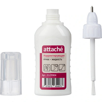 Коррект. жидкость  2 в 1 ( кисточка + ручка) Attache 12 мл